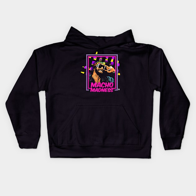 Macho Man Madness Kids Hoodie by Holman